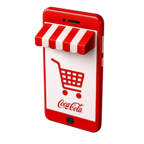 Smartphone com um ícone de carrinho de compra